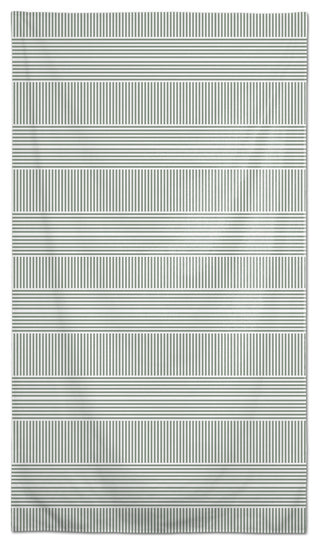 Alternating Green Stripes 58 x 102 Outdoor Tablecloth