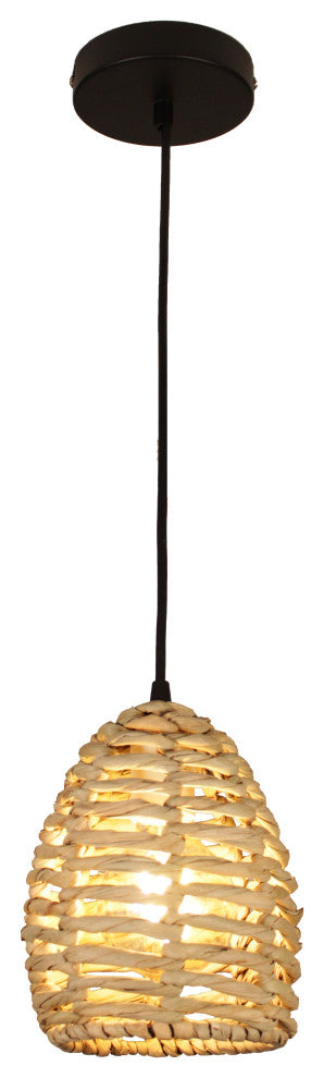 Tropical Natural Tule 1-Light Cream Bell Pendant