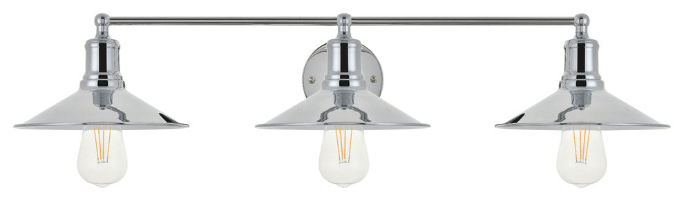 Chrome Finish 3-Light Wall Sconce