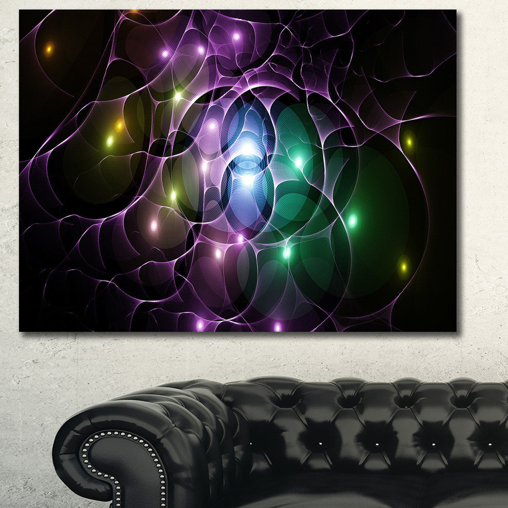 Multi Color Fractal Space Circles, Abstract Canvas Art Print, 40x30