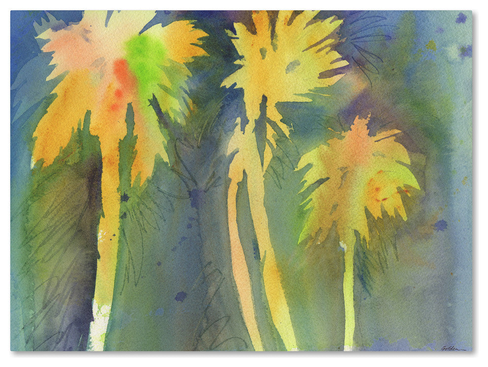 Sheila Golden ''Night Palms 3'' Canvas Art, 32"x24"