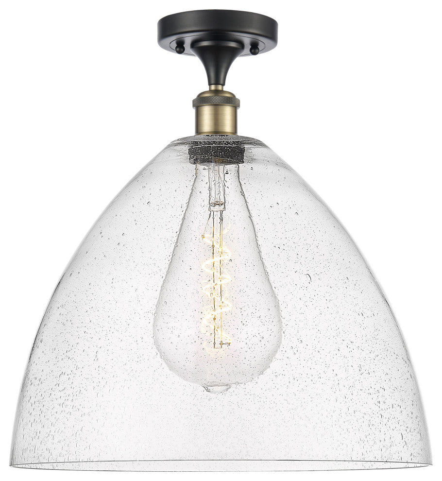 Innovations 516-1C-BAB-GBD-164-LED 1 Light Semi-Flush Mount, Black Antique Brass