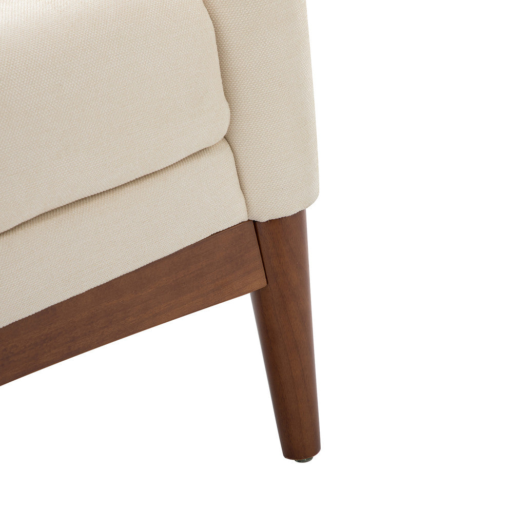 34.2" Comfy Living Room Armchair With Sloped Arms, Ivory