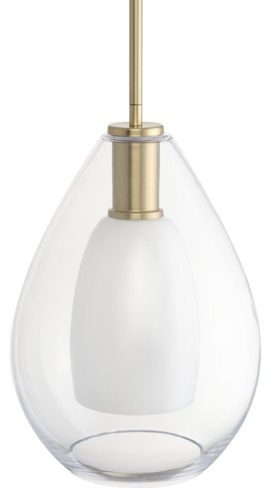 Carillon Collection One-Light Contemporary Pendant, Brushed Gold