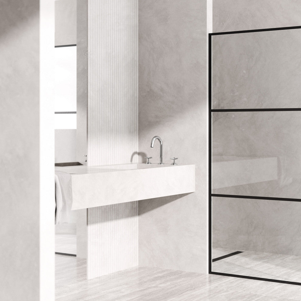 VIGO Jewel 9" H 2-Handle Widespread Bathroom Faucet, Brushed Nickel