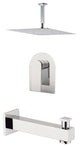 Aquamoon Havana 12" Showerhead, Spout With Ceiling Arm, Brushed Nickel