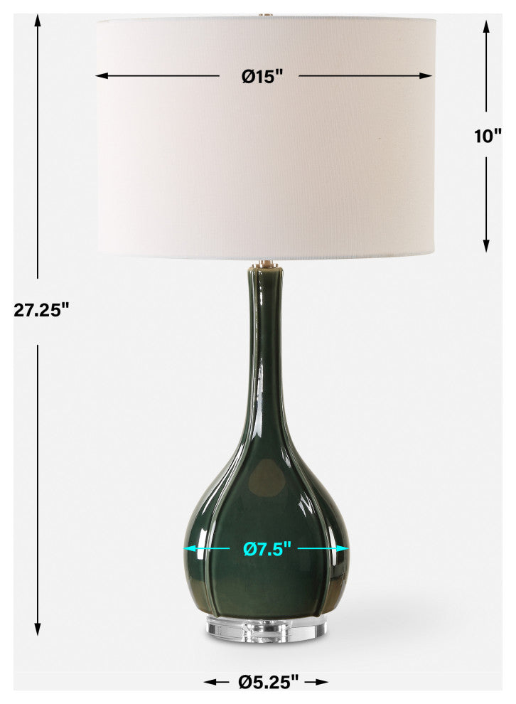 Uttermost Essex Green Glass Table Lamp