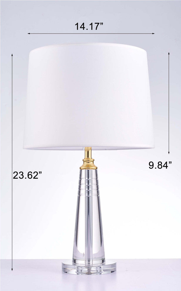 Pasargad Home Modus Collection Metal and Crystal Table Lamp Lights