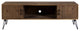 Benzara UPT-273092 Wood Rectangle TV Stand Media Console, 2 Doors, Natural Brown