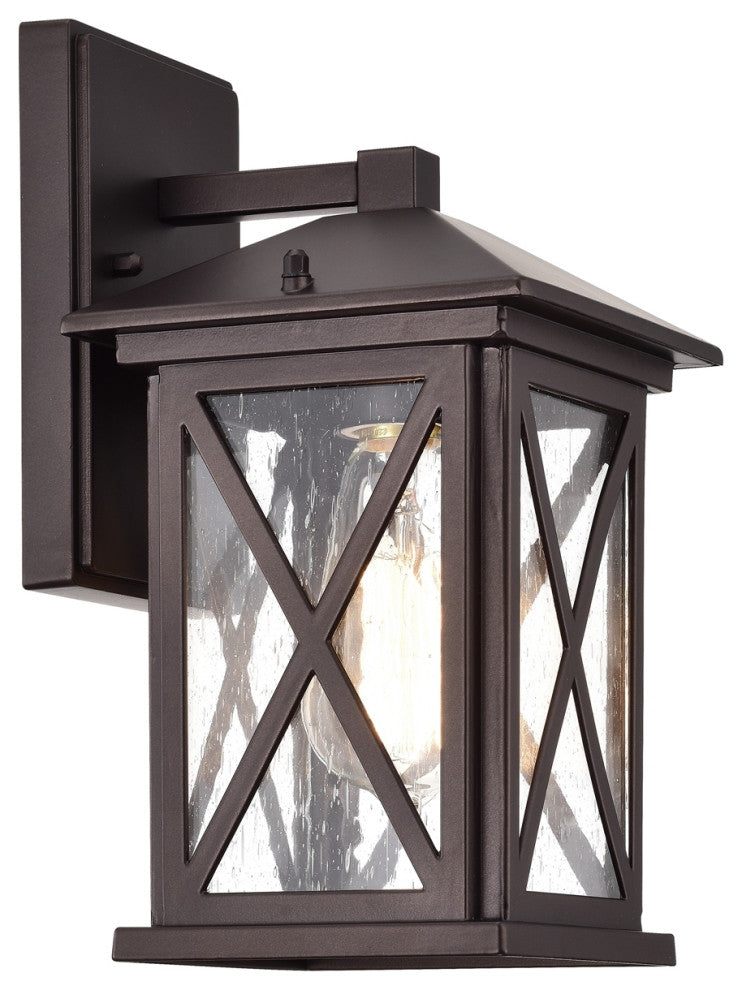 Vincent Transitional 1 Light Oil Rubbed Bronze Outdoor Wall Sconce 12" Height