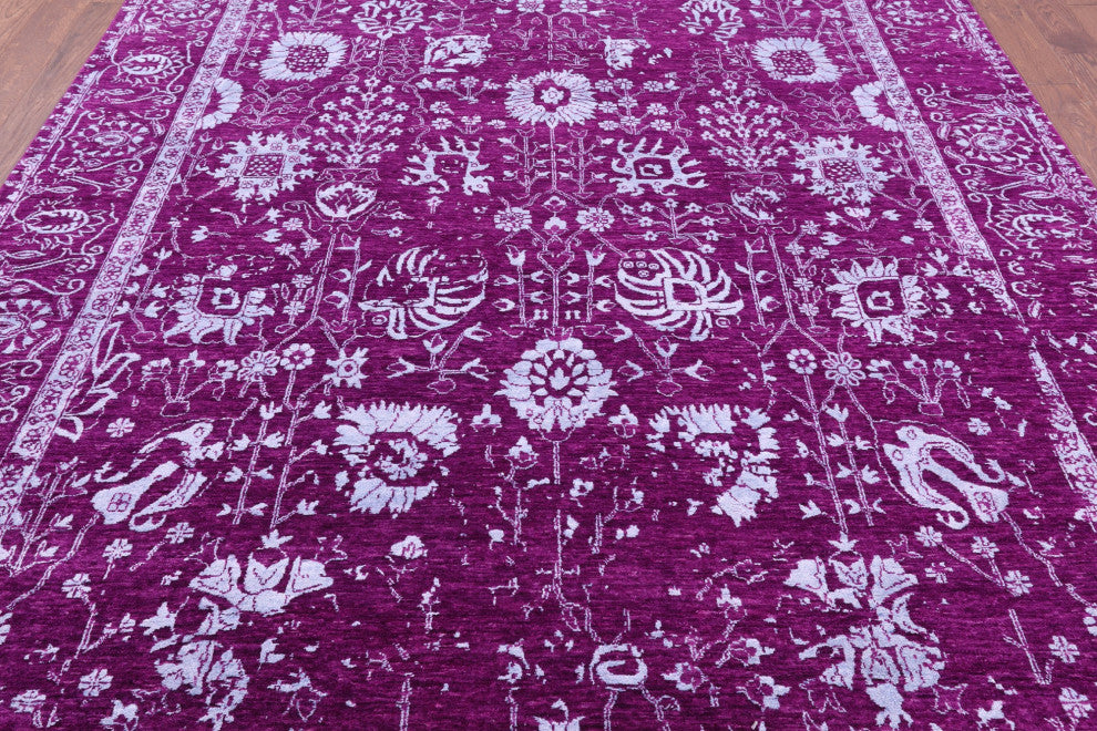 8' 0" X 10' 3" Handmade Persian Wool & Silk Rug - Q15762
