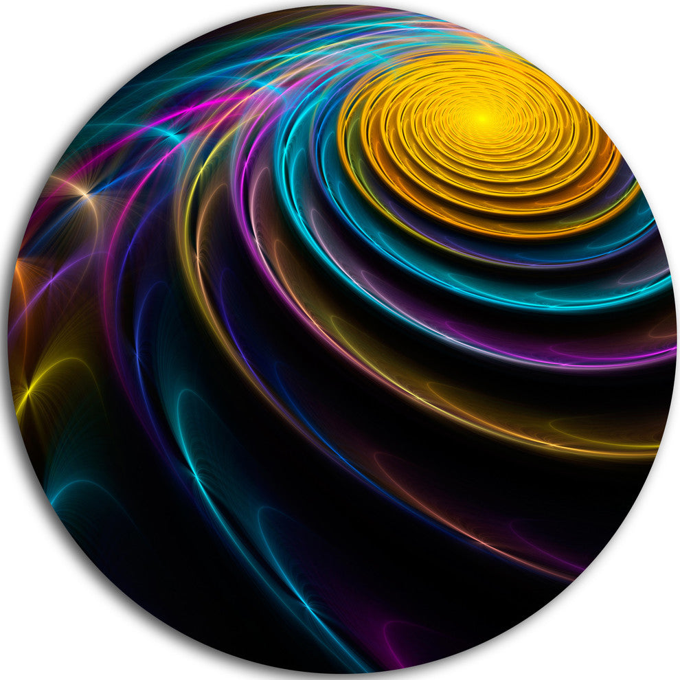 Fractal 3D Colored Bulgy Circles, Abstract Art Round Wall Art, 23"