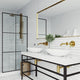VIGO Olus 5" H Single Handle Wall Mount Bathroom Faucet, Matte Brushed Gold