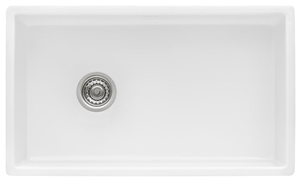 Ruvati RVL2018WL 30" Farmhouse Offset Drain Kitchen Sink, Left Drain