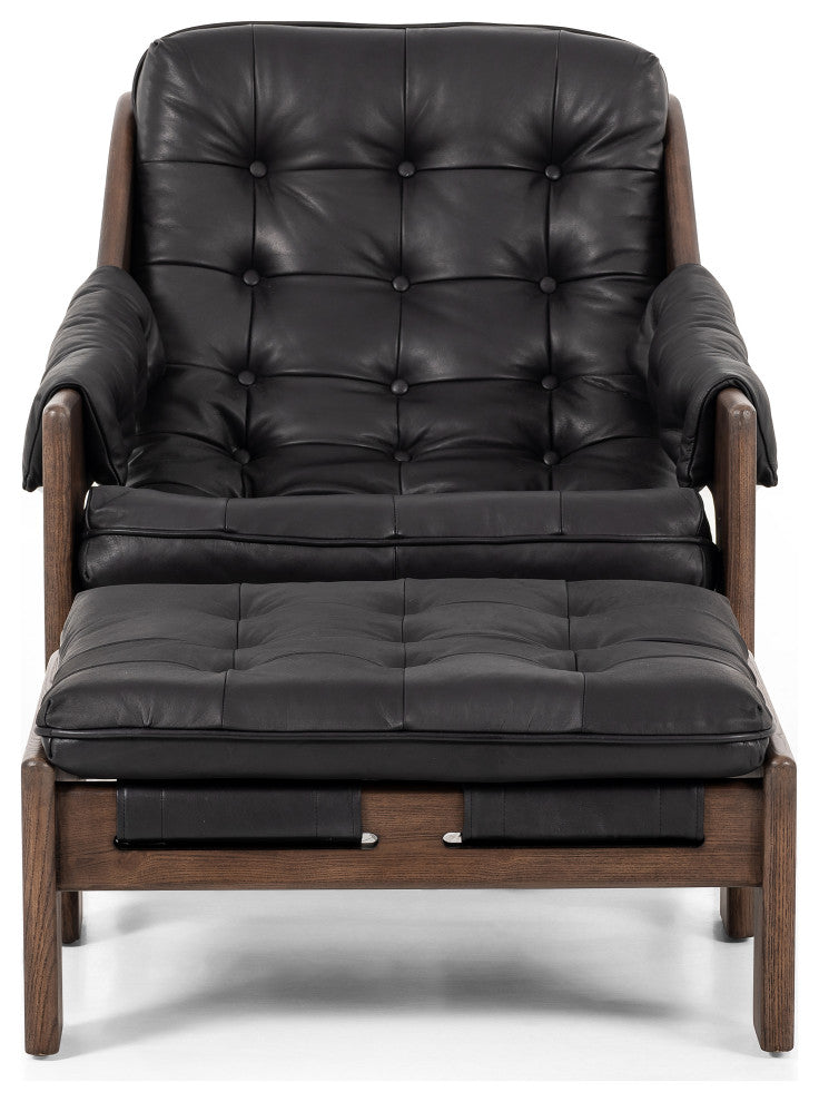 Halston Chair WithOttoman-Heirloom Black