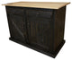 Farmhouse / Barn Style Kitchen Island, Dark Brown