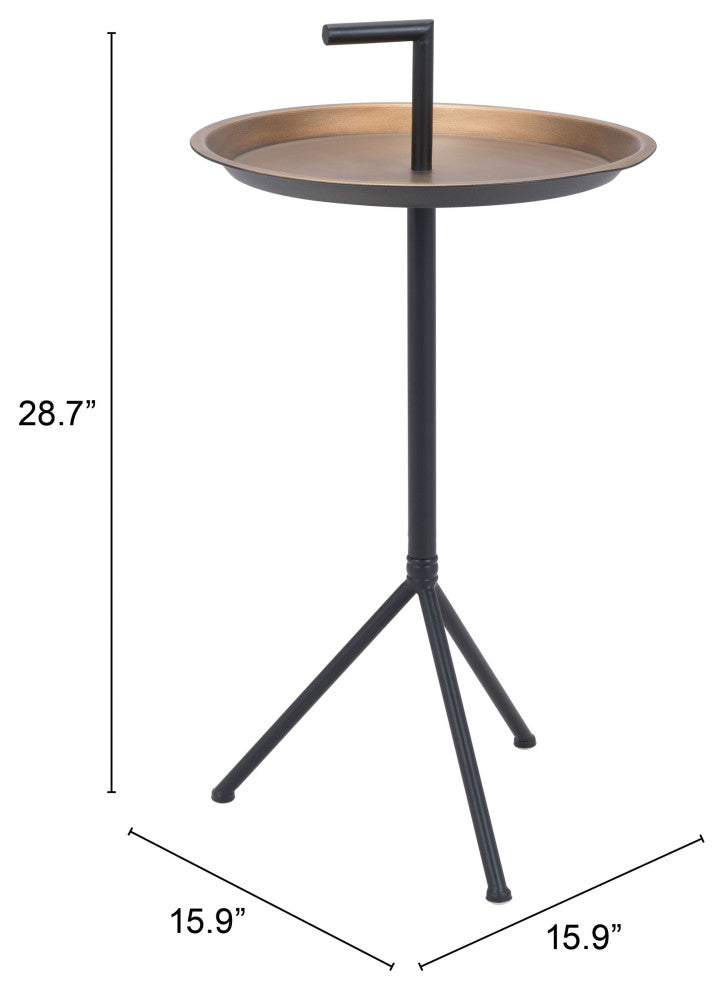 Mercy Accent Table Gold & Black