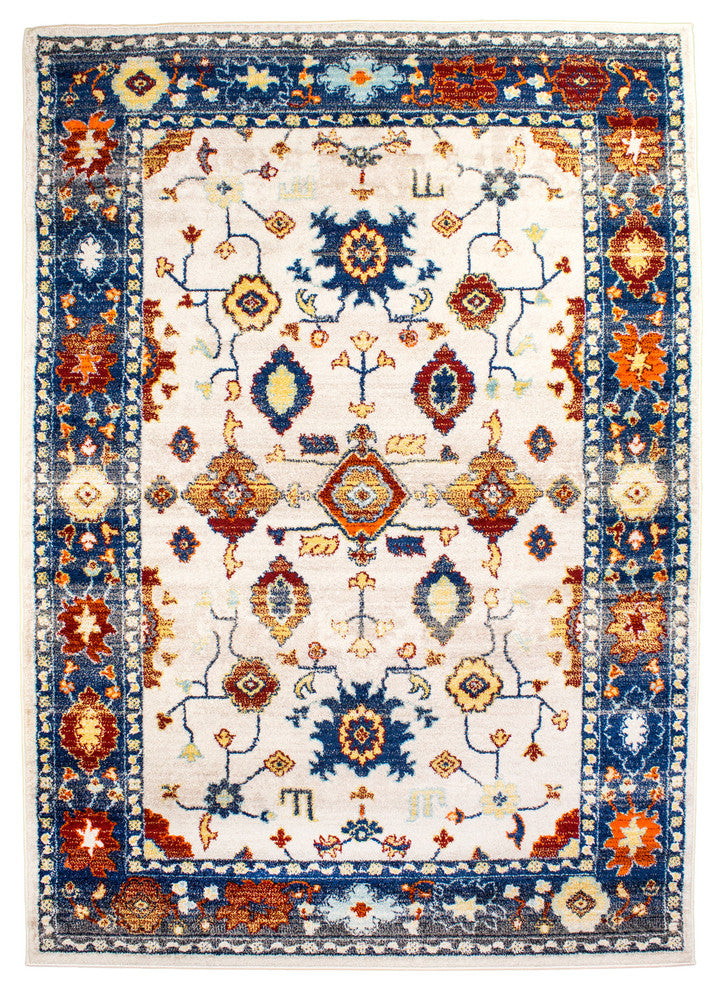 Mehalla Traditional Colorful Border Rug - Multicolor - 8' X 10'