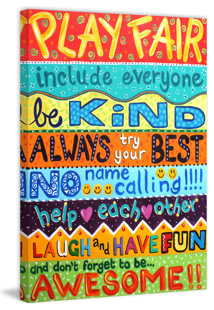 Marmont Hill, "Playroom Rules II" by Nicola Joyner on Wrapped Canvas, 30x45