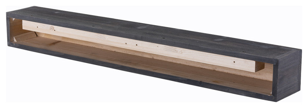Weathered Beam Mantel, Gray, 48"