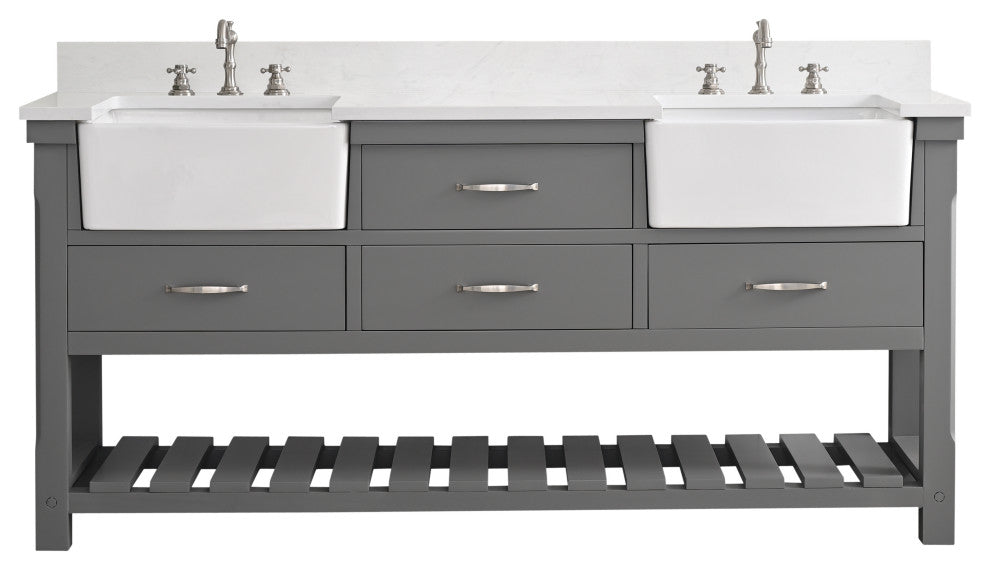 Wesley 72" Bathroom Vanity, Gray