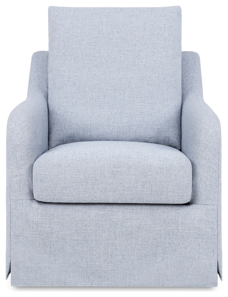 Reese Slipcover Swivel Glider, Chambray Eco-Linen