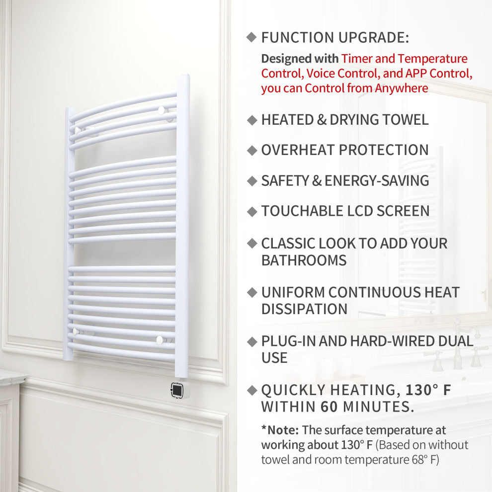 HEATGENE Smart Towel Warmer With Timer and Temperature Control, White