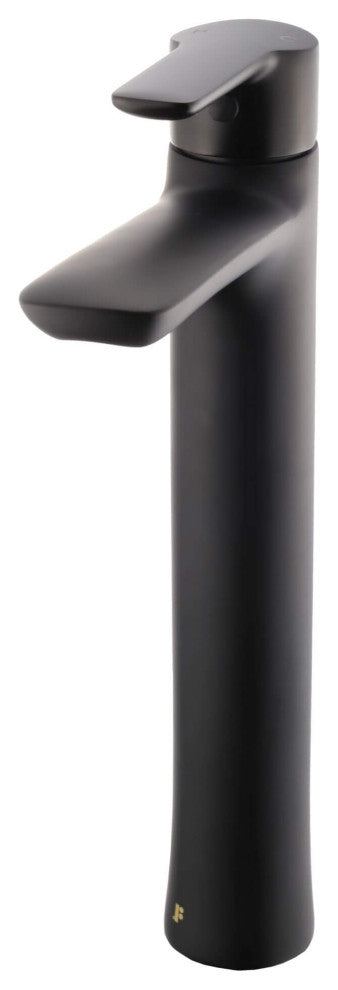 Fine Fixtures Round Single Hole Vessel Sink Bathroom Faucet, Black