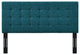 Contemporary Modern Bedroom Twin Size Tufted Headboard, Fabric, Aqua Blue