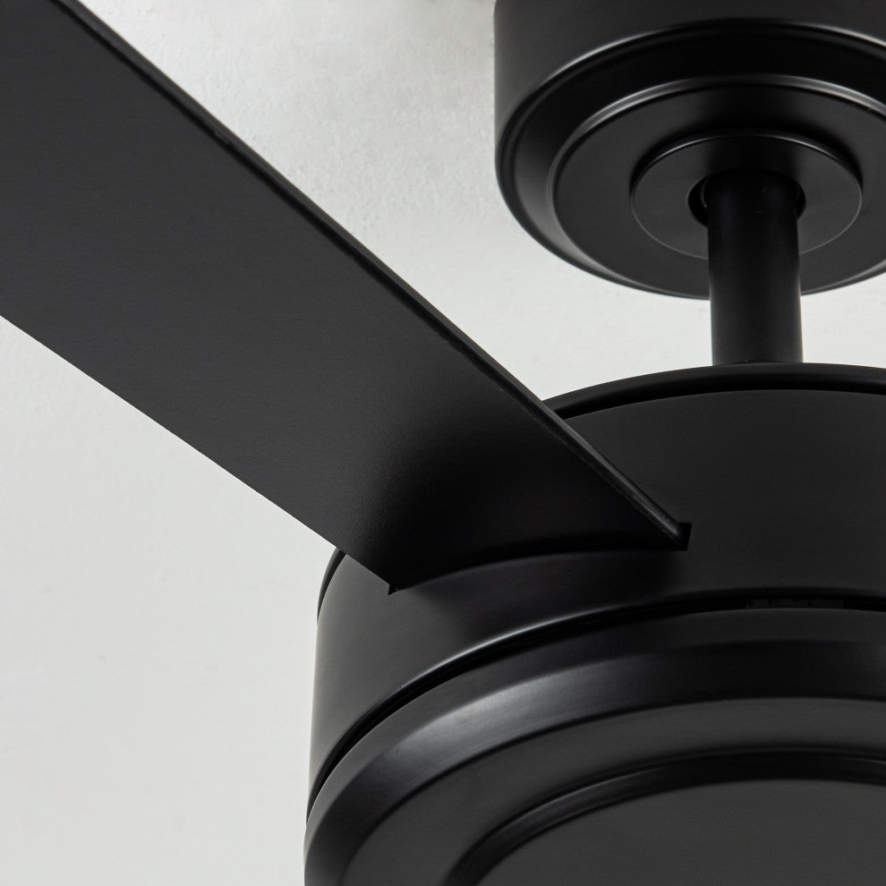 52-inch Modern 3-Blade Black LED Ceiling Fan without Light
