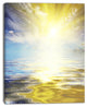 Wavy View of Sea in Yellow Blue, Seashore Canvas Art Print, 12"x20"