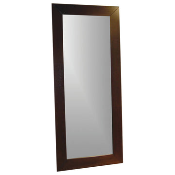 37"x84" Thick Boarder Leaning Mirror In Espresso Veneer