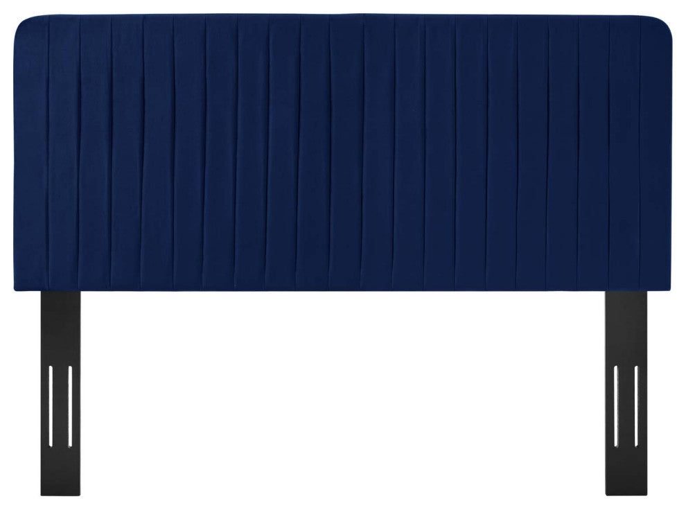 Tufted Headboard, Twin Size, Velvet, Blue Navy, Modern Contemporary, Bedroom