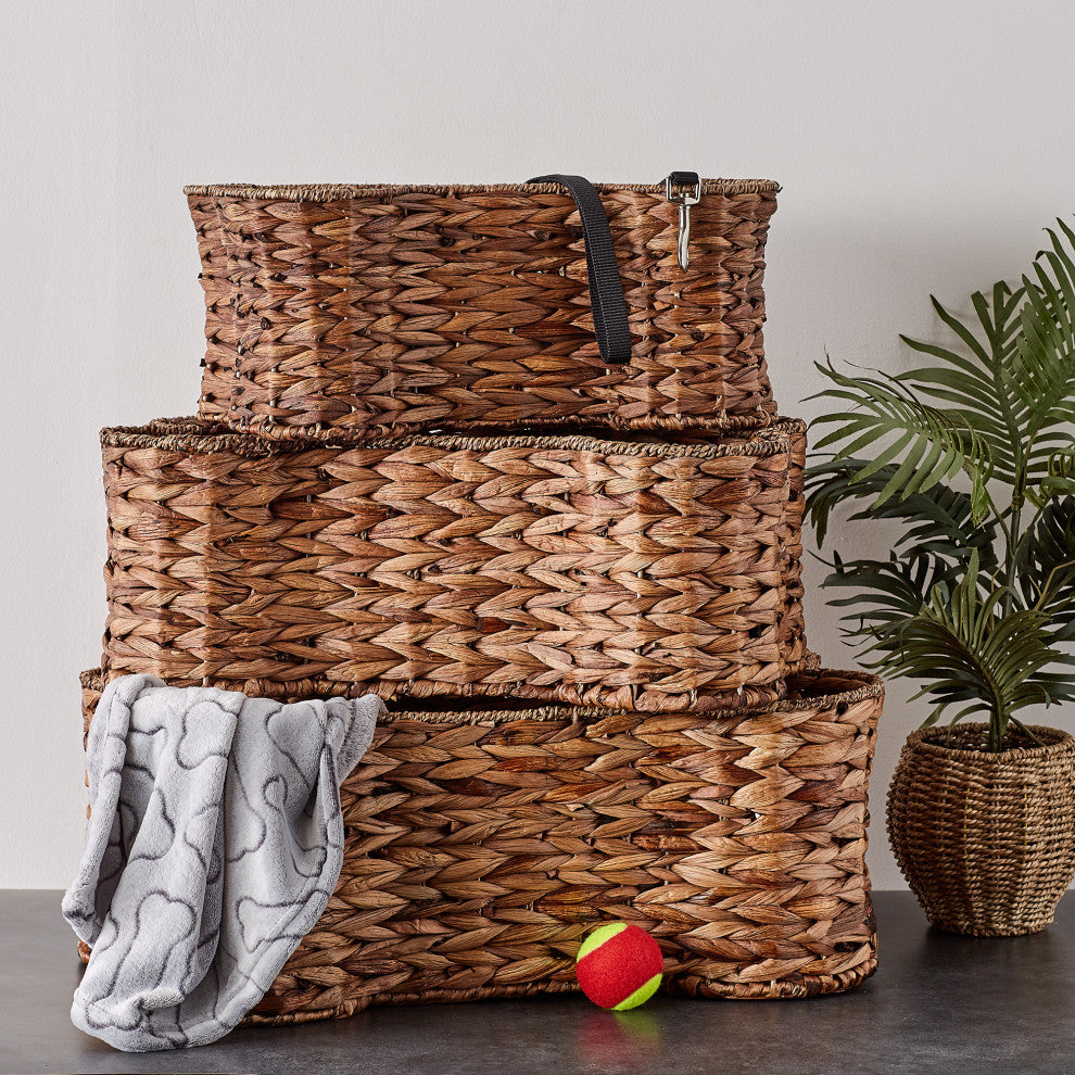 Bone Dry Dark Brown Hyacinth Bone Pet Basket Small