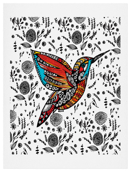 Deny Designs Julia Da Rocha Humming Bird In Paradise Art Print