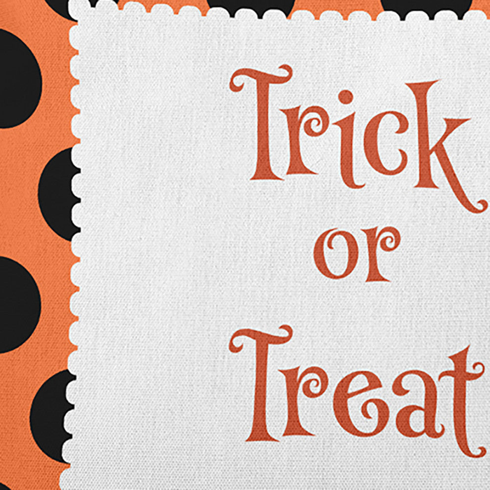 Trick or Treat Dots Accent Pillow, Traditional Orange, 18"x18"