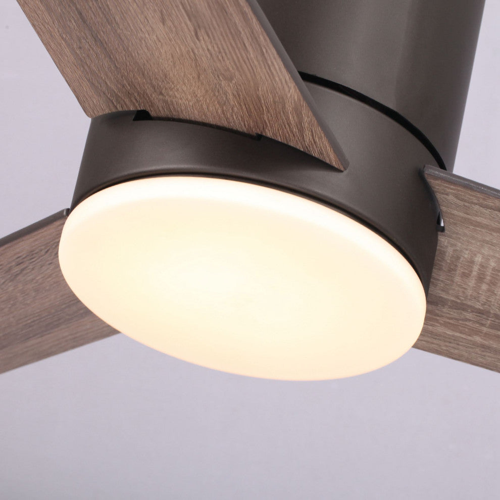 48-in Bronze Flushed Mounted Dimmable LED Ceiling Fan with 3 Blades