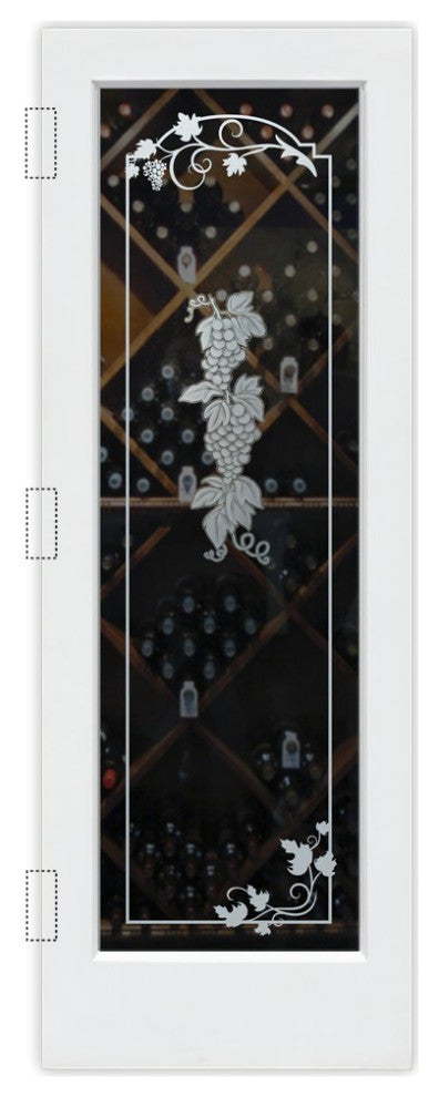 Wine Door - Grapes Strand Grape Ivy - Primed - 32" x 84" - Book/Slab Door