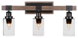 Tacoma 3-Light Bath Bar, Clear Bubble
