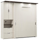 Lumina Full Murphy Bed with Storage Cabinet (84W) in White Chocolate