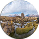 Bolivia Volcanoes Panoramic View, Landscape Disc Metal Wall Art, 23"