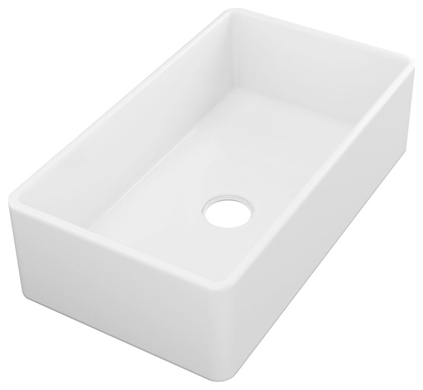 30-inL x 18-inW Farmhouse Apron Front White Ceramic Kitchen Sink