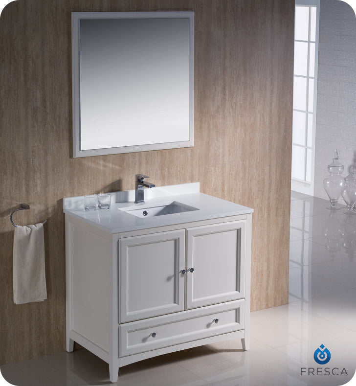 Oxford 36" Antique White Traditional Vanity, FFT9151CH