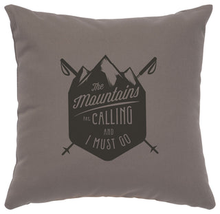 Image Pillow 16x16 Mtns are Calling Cotton Chrome
