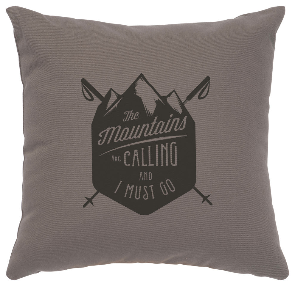 Image Pillow 16x16 Mtns are Calling Cotton Chrome