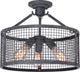 Quoizel WLR1716MB Three Light Semi-Flush Mount Wilder Mottled Black