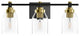 Vintage Industrial Style Dimmable Bathroom Vanity Lighting Fixture, 3-Light