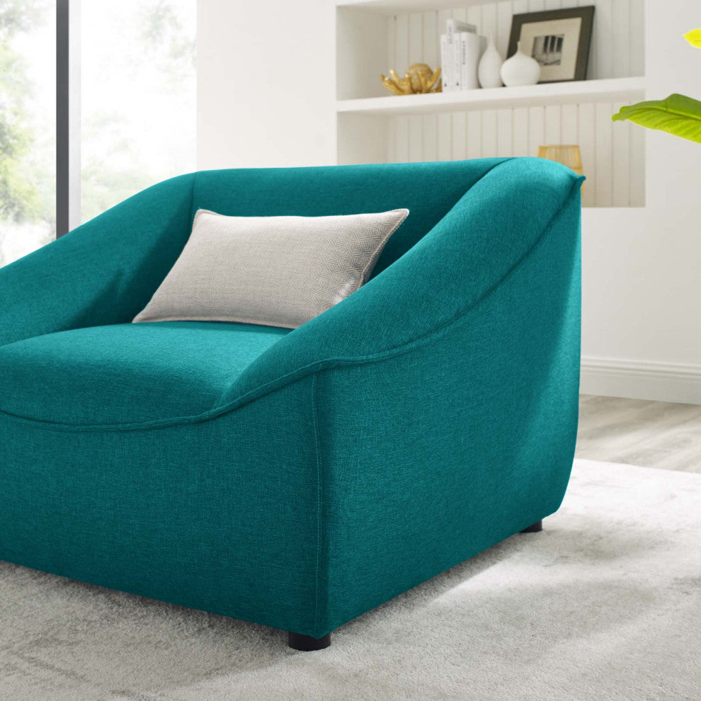 Armchair Accent Chair, Fabric, Teal Blue, Modern, Living Lounge Hospitality