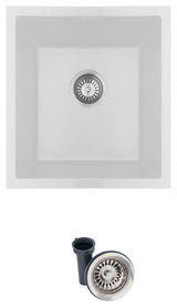 STYLISH 16"Dual Mount Single Bowl White Granite Kitchen Sink