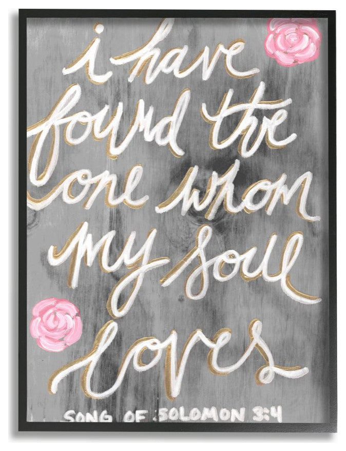 My Soul Loves Religious Floral Grey Inspiring Word Design, 24"x30"